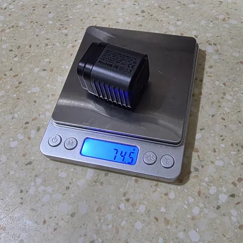Reviewer's photo: Supertiny on a kitchen scale